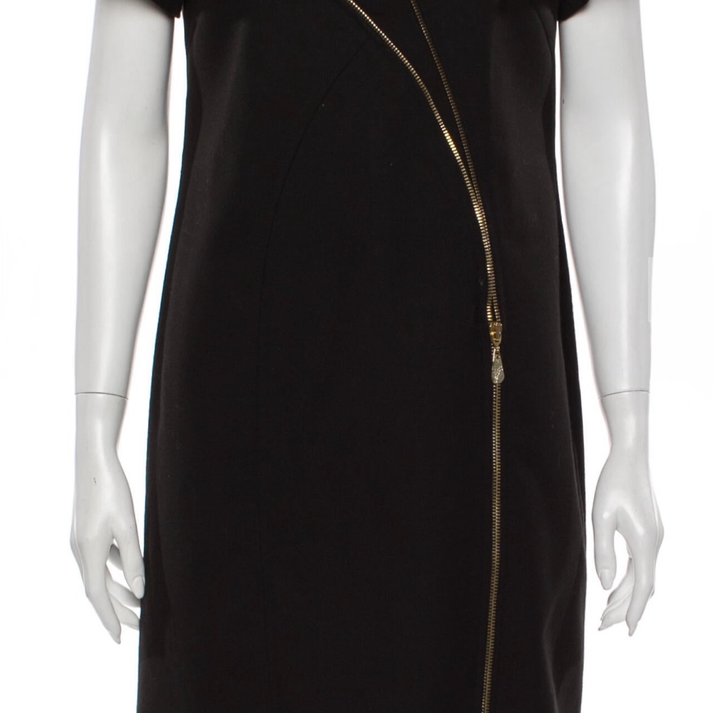 Elegant Versace Black Dress With Gold Zipper